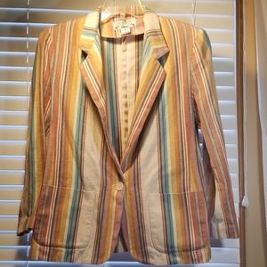 Retro Orvis stripped multicolored jeans jacket
